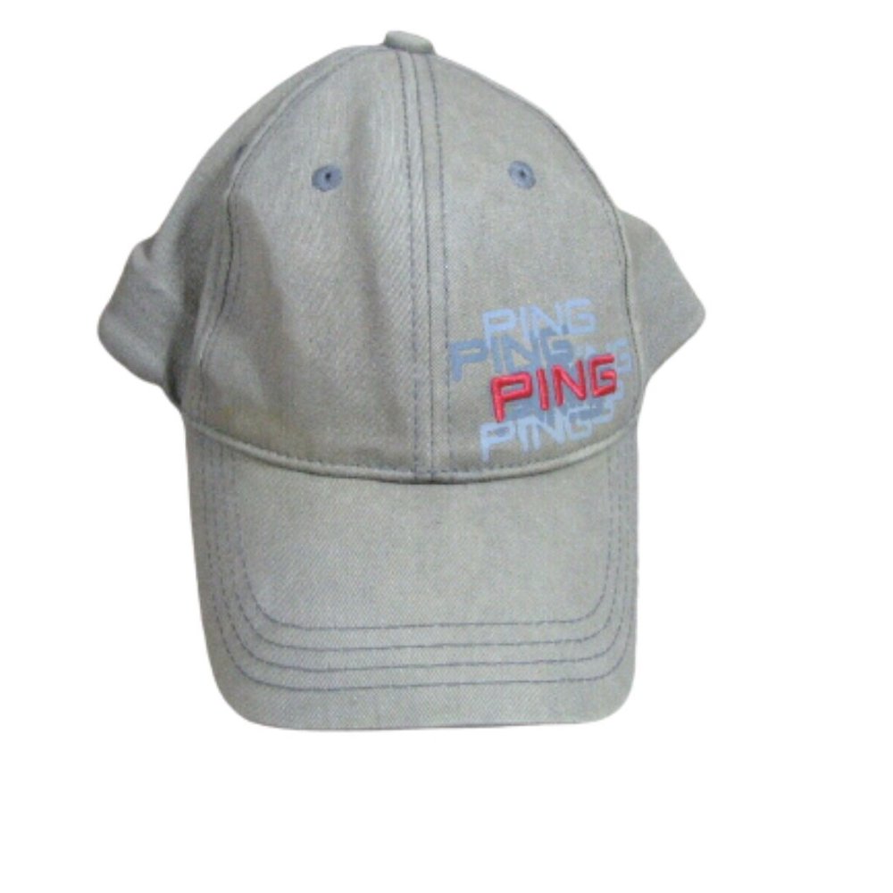 PING Golf baseball hat Brown Khaki with Gray Red